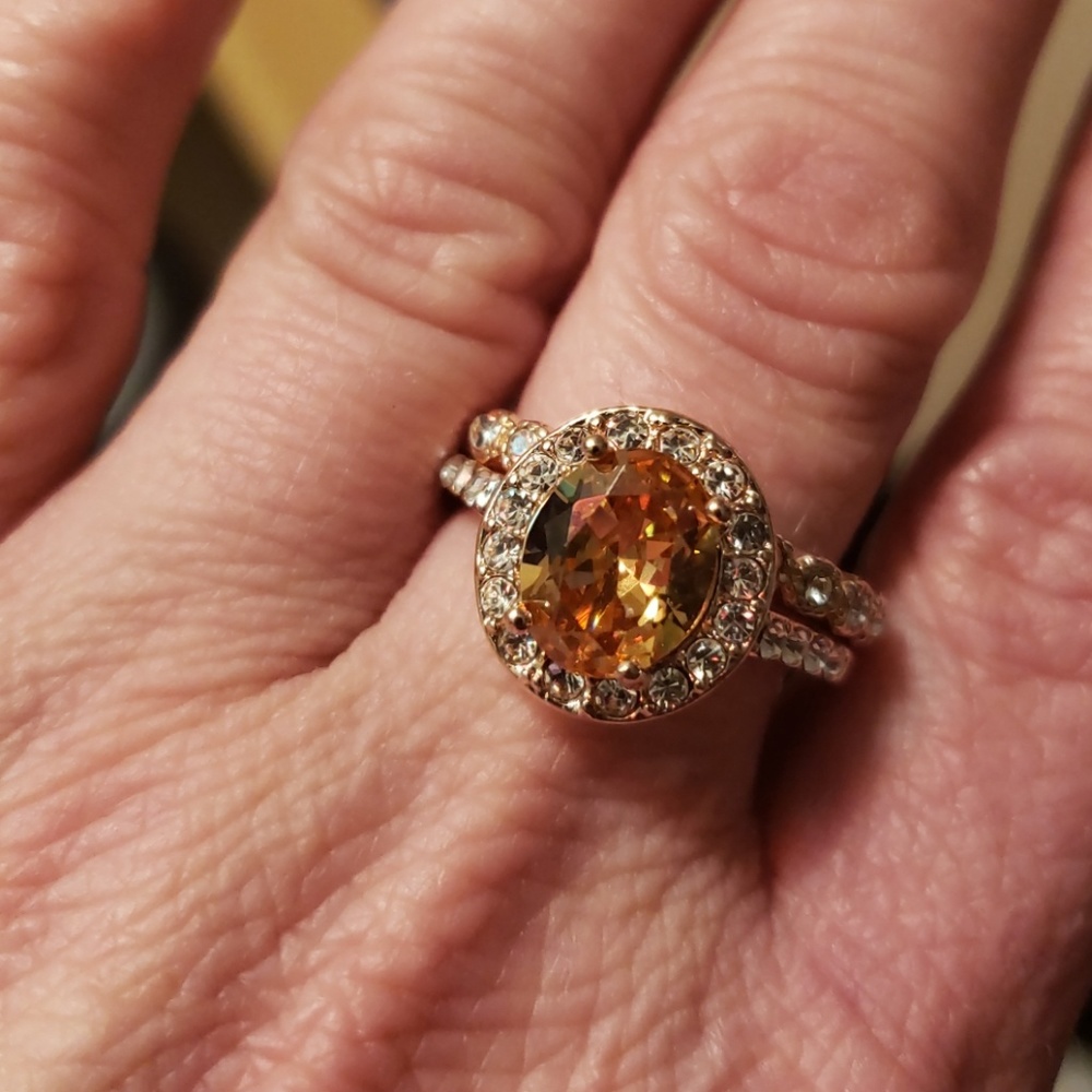 Rose Gold Filled Morganite Ring Set - Picture 6 of 8